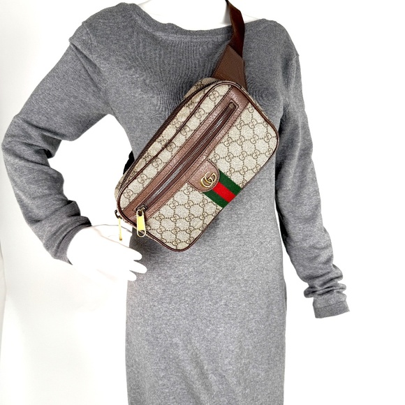 GUCCI GG Supreme Ophidia Medium Monogram Belt Bum Waist Bag - Picture 2 of 14